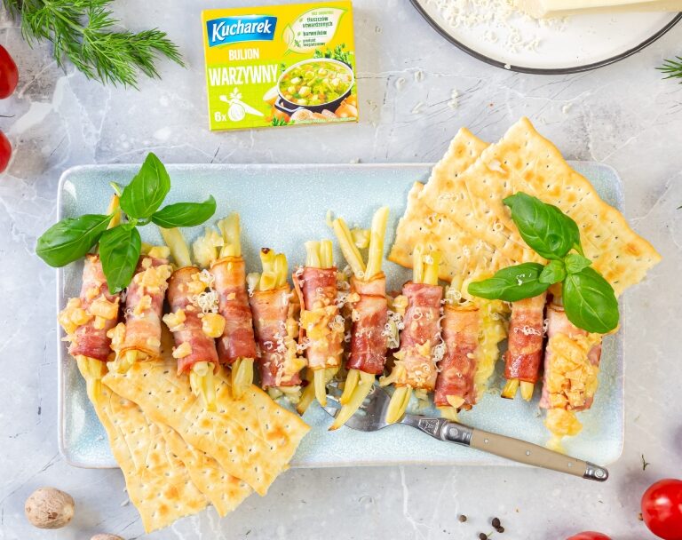 Fasolka szparagowa w bekonie z parmezanem